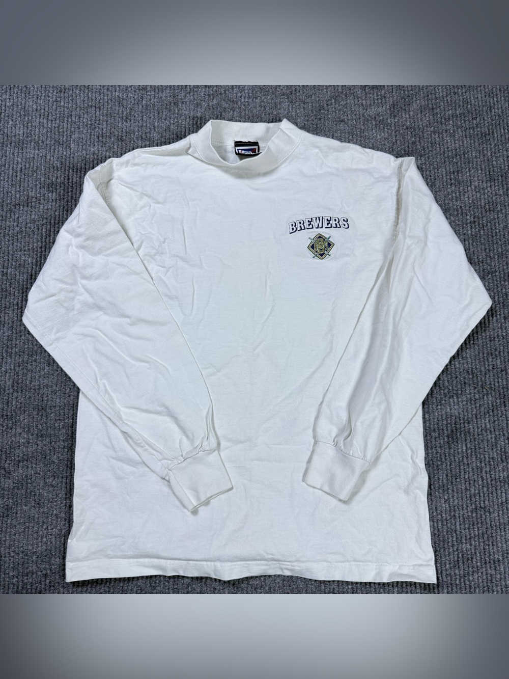 Vintage Milwaukee Brewers Mens L Long Sleeve Shirt Pro Player 90s MLB Baseball